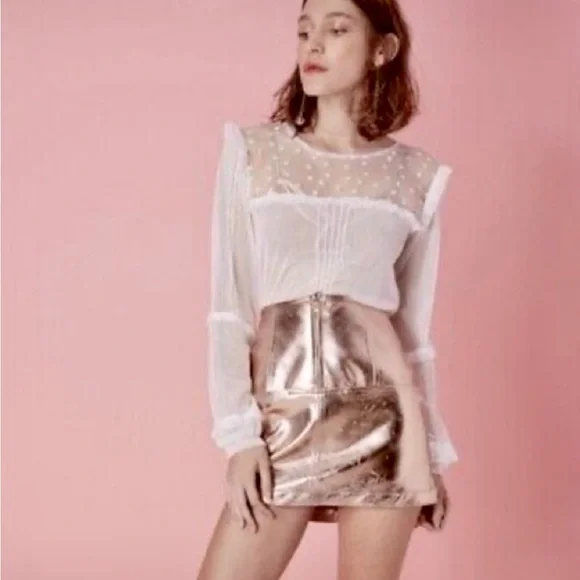 For Love and Lemons Luna Metallic Skirt (S) - Picture 8 of 12
